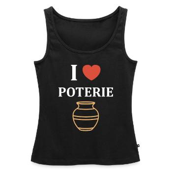 Poterie - Débardeur bio Premium Femme - noir - Devant - AI Model Female 172 light (172cm)