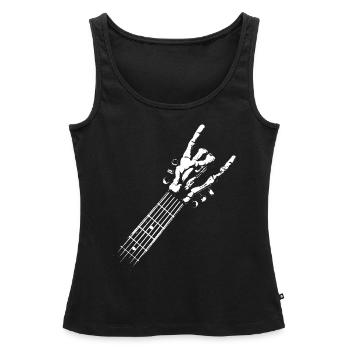 Rock & Roll Halloween Skelett Hand - Rock On - Frauen Premium Organic Tank Top - Schwarz - Vorne - AI Model Female 172 light (172cm)