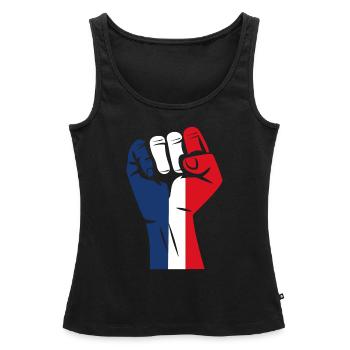 France patriote - Débardeur bio Premium Femme - noir - Devant - AI Model Female 172 light (172cm)