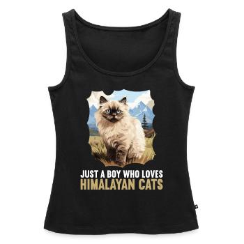 Chat de l’Himalaya Colourpoint Katze - Débardeur bio Premium Femme - noir - Devant - AI Model Female 172 light (172cm)