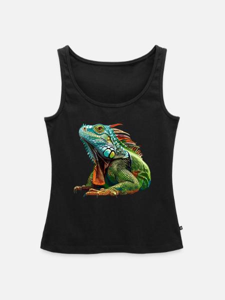 Leguan - Frauen Premium Organic Tank Top - Schwarz