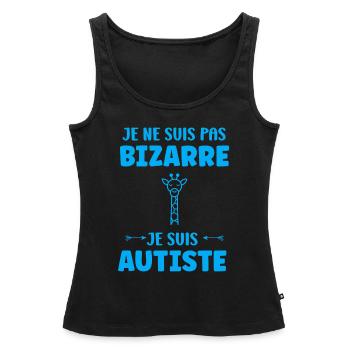 sensibilisation à l'autisme autiste - Débardeur bio Premium Femme - noir - Devant - AI Model Female 172 light (172cm)
