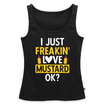 Senf Mustard - Frauen Premium Organic Tank Top - Schwarz - Vorne - AI Model Female 172 light (172cm)