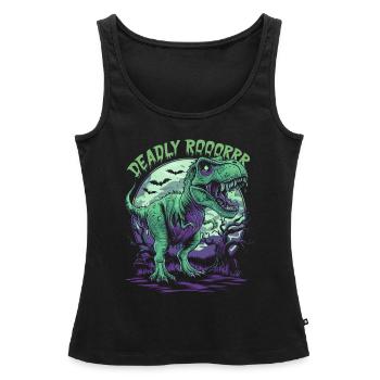 Zombie T-REX – Deadly Roar für Dinoliebhaber - Frauen Premium Organic Tank Top - Schwarz - Vorne - AI Model Female 172 light (172cm)