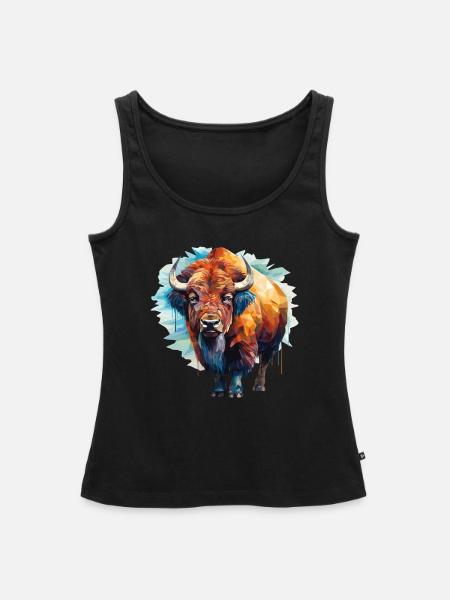 Bison - Frauen Premium Organic Tank Top - Schwarz