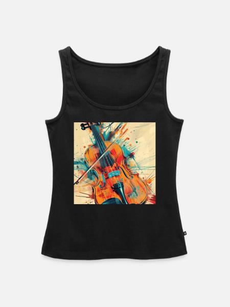 Violine - Frauen Premium Organic Tank Top - Schwarz