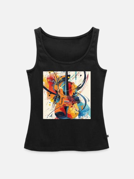 Violine - Frauen Premium Organic Tank Top - Schwarz