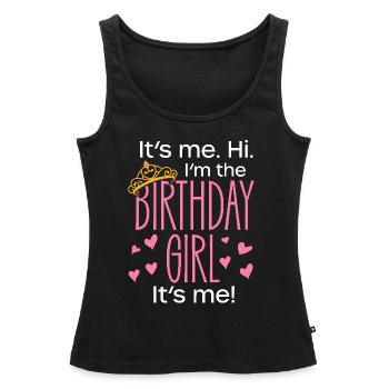fille d’anniversaire omg elle est tellement poétique - Débardeur bio Premium Femme - noir - Devant - AI Model Female 172 light (172cm)