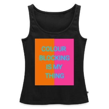 Colours mix - Women’s Premium Organic Tank top - black - Front - AI Model Female 172 light (172cm)