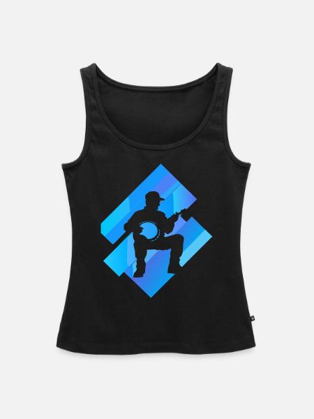 Countrymusic Ukulele Dixie - Frauen Premium Organic Tank Top - Schwarz