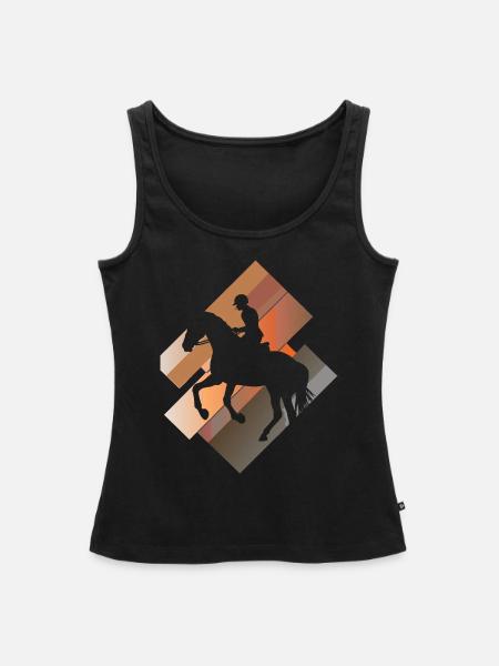 Pferde Wildpferd Ross - Frauen Premium Organic Tank Top - Schwarz