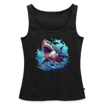 Haie Hai - Frauen Premium Organic Tank Top - Schwarz - Vorne - AI Model Female 172 light (172cm)