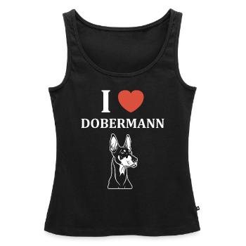 Dobermann - Frauen Premium Organic Tank Top - Schwarz - Vorne - AI Model Female 172 light (172cm)