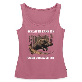 Chasse Saison Fermée - Débardeur bio Premium Femme - mauve - Devant - AI Model Female 172 light (172cm)