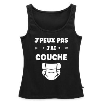 Couches - Débardeur bio Premium Femme - noir - Devant - AI Model Female 172 light (172cm)