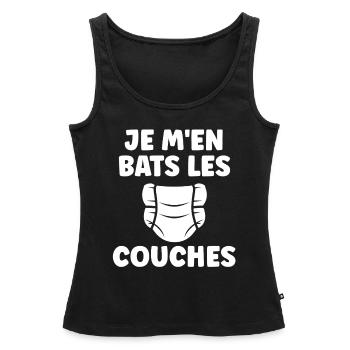 Couches - Débardeur bio Premium Femme - noir - Devant - AI Model Female 172 light (172cm)