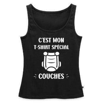 Couches - Débardeur bio Premium Femme - noir - Devant - AI Model Female 172 light (172cm)