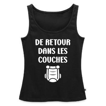 Couches - Débardeur bio Premium Femme - noir - Devant - AI Model Female 172 light (172cm)