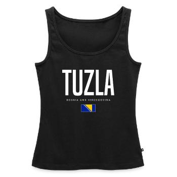 Tuzla Bosnien und Herzegowina - Frauen Premium Organic Tank Top - Schwarz - Vorne - AI Model Female 172 light (172cm)