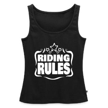 Reiten - Frauen Premium Organic Tank Top - Schwarz - Vorne - AI Model Female 172 light (172cm)
