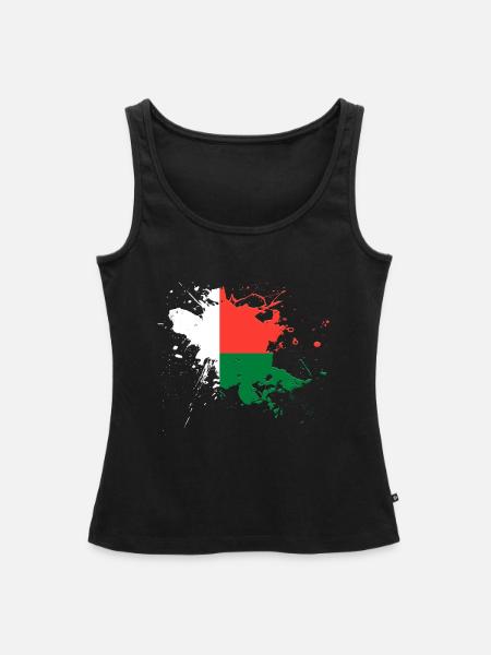 Madagaskar Flagge als Farbklecks - Frauen Premium Organic Tank Top - Schwarz
