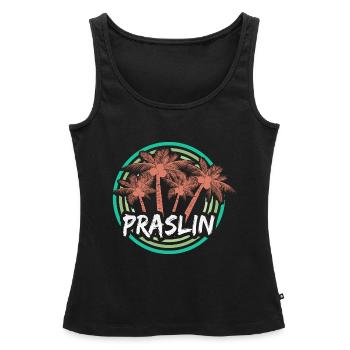 Vacances Praslin - Débardeur bio Premium Femme - noir - Devant - AI Model Female 172 light (172cm)