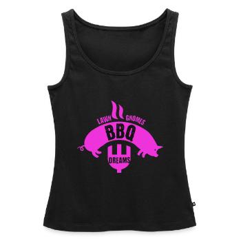 Gnomes Grill BBQ Pelouse Arrière-cour Grillades Nourriture Amour - Débardeur bio Premium Femme - noir - Devant - AI Model Female 172 light (172cm)