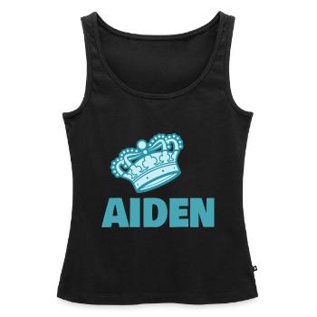 Krone Aiden - Frauen Premium Organic Tank Top - Schwarz - Vorne - AI Model Female 172 light (172cm)