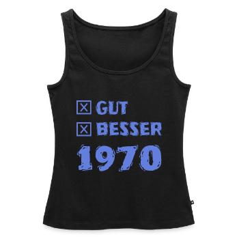 Besser 1970 - Frauen Premium Organic Tank Top - Schwarz - Vorne - AI Model Female 172 light (172cm)