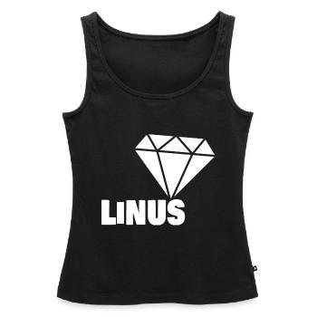 Edel Linus - Frauen Premium Organic Tank Top - Schwarz - Vorne - AI Model Female 172 light (172cm)