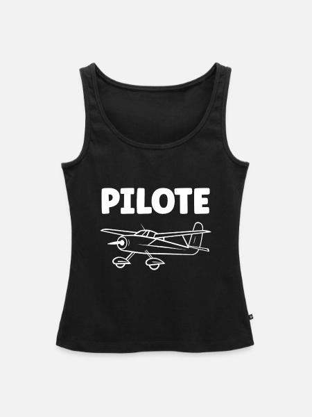 Avion Humour ulm - Débardeur bio Premium Femme - noir