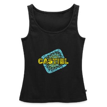 Castiel de chaîne - Débardeur bio Premium Femme - noir - Devant - AI Model Female 172 light (172cm)