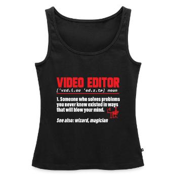 Video Editor Filmemacher Videofilmer - Frauen Premium Organic Tank Top - Schwarz - Vorne - AI Model Female 172 light (172cm)