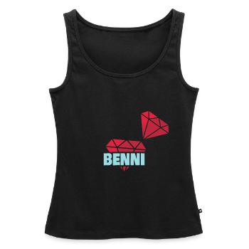 Edel Benni - Frauen Premium Organic Tank Top - Schwarz - Vorne - AI Model Female 172 light (172cm)