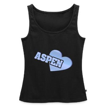 Amour Aspen - Débardeur bio Premium Femme - noir - Devant - AI Model Female 172 light (172cm)