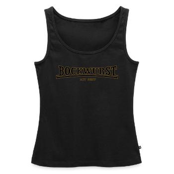 Bockwurst mit Senf - Frauen Premium Organic Tank Top - Schwarz - Vorne - AI Model Female 172 light (172cm)