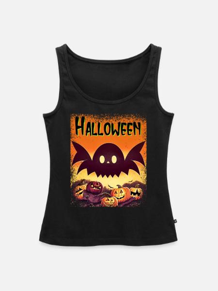 Halloween Geist - Frauen Premium Organic Tank Top - Schwarz