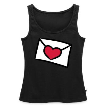Lettre d'amour lettre d'amour lettre d'amour cadeau - Débardeur bio Premium Femme - noir - Devant - AI Model Female 172 light (172cm)