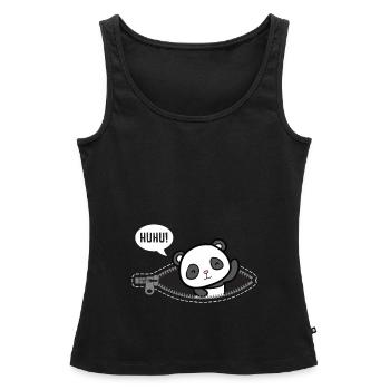 Huhu Ich bin da Baby Panda Geburt Geschenk - Frauen Premium Organic Tank Top - Schwarz - Vorne - AI Model Female 172 light (172cm)
