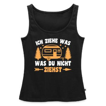 I pull what you don't pull Caravan Camper - Women’s Premium Organic Tank top - black - Front - AI Model Female 172 light (172cm)