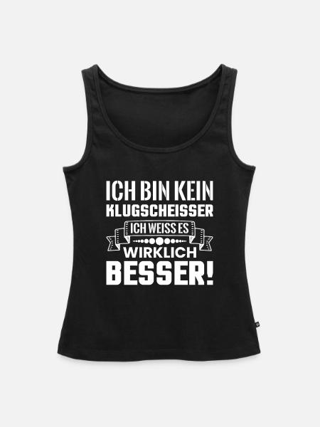 Klugscheißer - Frauen Premium Organic Tank Top - Schwarz