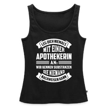 Pharmacist Gift - Women’s Premium Organic Tank top - black - Front - AI Model Female 172 light (172cm)