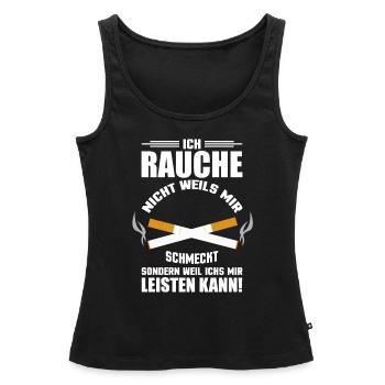 Zigaretten rauchen Raucher - Frauen Premium Organic Tank Top - Schwarz - Vorne - AI Model Female 172 light (172cm)