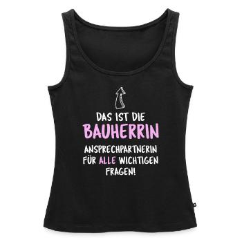 Bauherrin Hausbau - Frauen Premium Organic Tank Top - Schwarz - Vorne - AI Model Female 172 light (172cm)