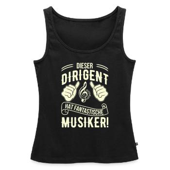 Dirigent - Frauen Premium Organic Tank Top - Schwarz - Vorne - AI Model Female 172 light (172cm)