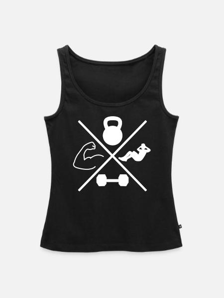 WORKOUT Kreuz - Frauen Premium Organic Tank Top - Schwarz