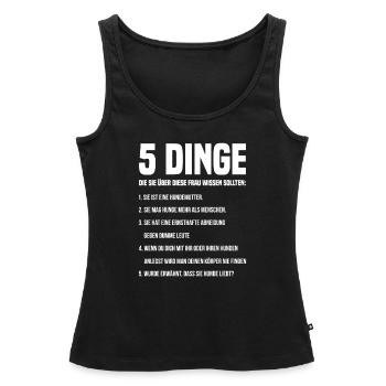 Hunde Vierbeiner Hundehalter - Frauen Premium Organic Tank Top - Schwarz - Vorne - AI Model Female 172 light (172cm)
