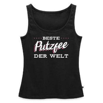 Putzfrau Putzfee - Frauen Premium Organic Tank Top - Schwarz - Vorne - AI Model Female 172 light (172cm)