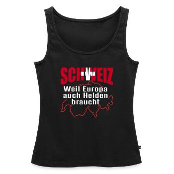 Schweizer Schweizerdeutsch Schweiz - Frauen Premium Organic Tank Top - Schwarz - Vorne - AI Model Female 172 light (172cm)