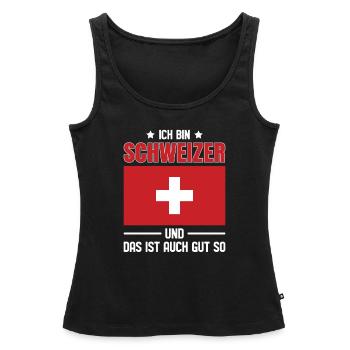 Schweizerdeutsch Schweizer Schweiz - Frauen Premium Organic Tank Top - Schwarz - Vorne - AI Model Female 172 light (172cm)